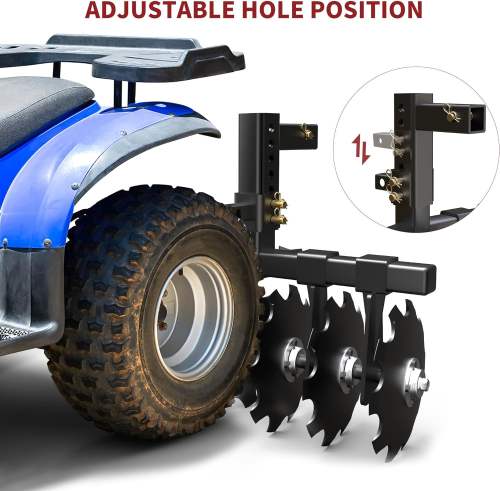 Atv Disc 32" Heavy-Duty Disc Plow Harrow, ATV/UTV Tow-Behind Disc Plow Harrow W 2" Hitch Mini Trencher