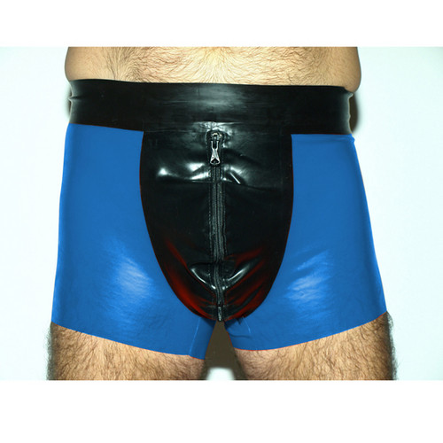 100/% Pure Latex Boxer Shorts Men White Waist Underwear 0.4mm Rubber Size S-XXL