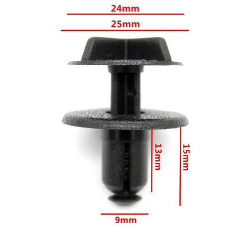 Fixation Et Clip Huscus LR024316 9 Mm Trou Noir En Nylon 5 Cache Batterie Et Panneau De Capot Clip Pour Land Rover Range Rover