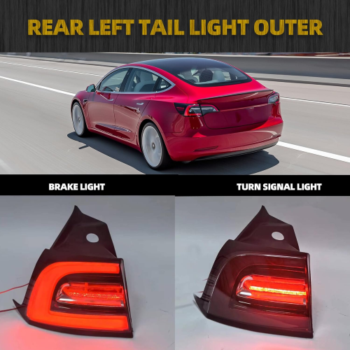 3Pin Left Driver Side Tail Light For 2017-2020 Tesla Model 3 Model